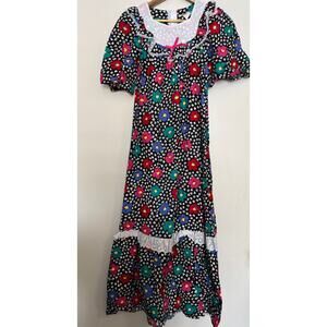 Vintage Sun Babies Liberty House Floral Maxi Dress 70's Cotton Hawaii USA